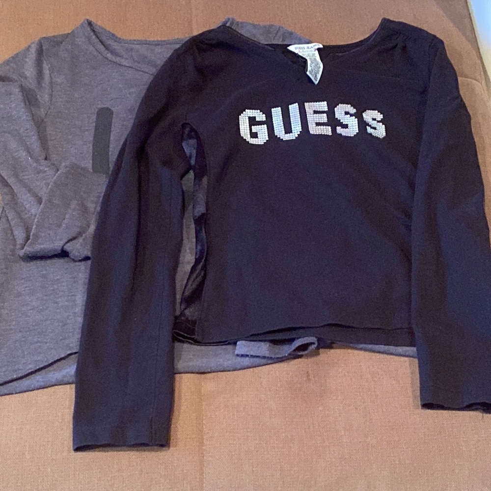 EUC LOT of 2 Girls Tops / Long-Sleeve Tees Guess Jeans  Tease Size 10-12